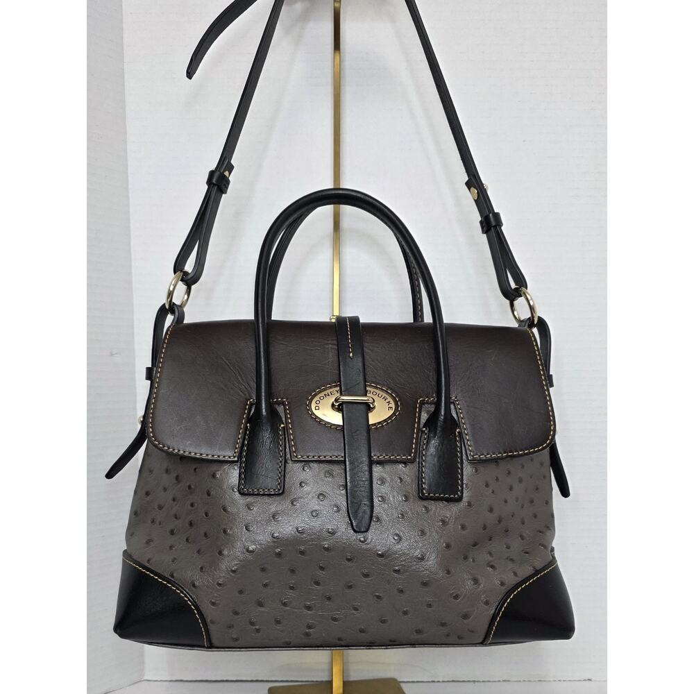 Dooney & Bourke Elisa Ostrich Leather handbag satchel shoulder bag‎
